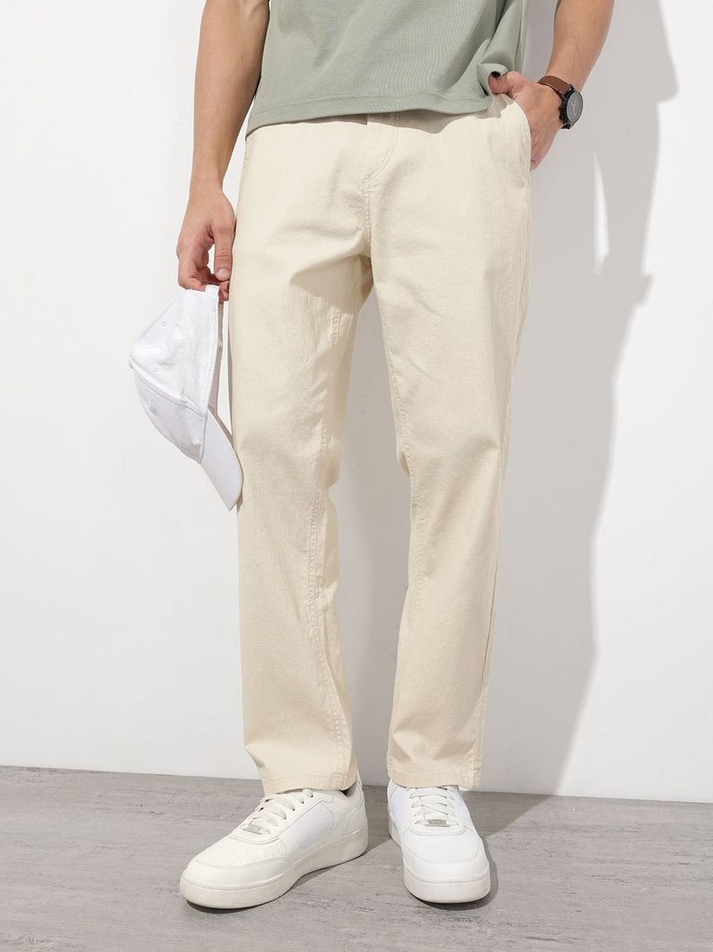 Roadster Men Relaxed Beige Trousers - Image 2