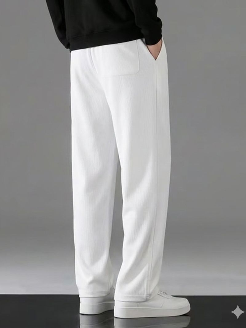 SAVAYO Men's Loose Fit White Trousers - Image 3