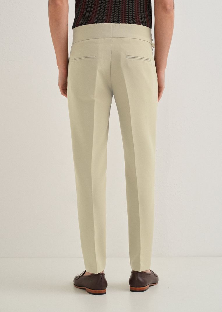 MANCREW Men Beige Lycra Blend Trousers - Image 4