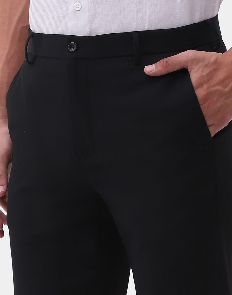 Blackberrys Men Slim Fit Black Polyester Trousers - Image 5