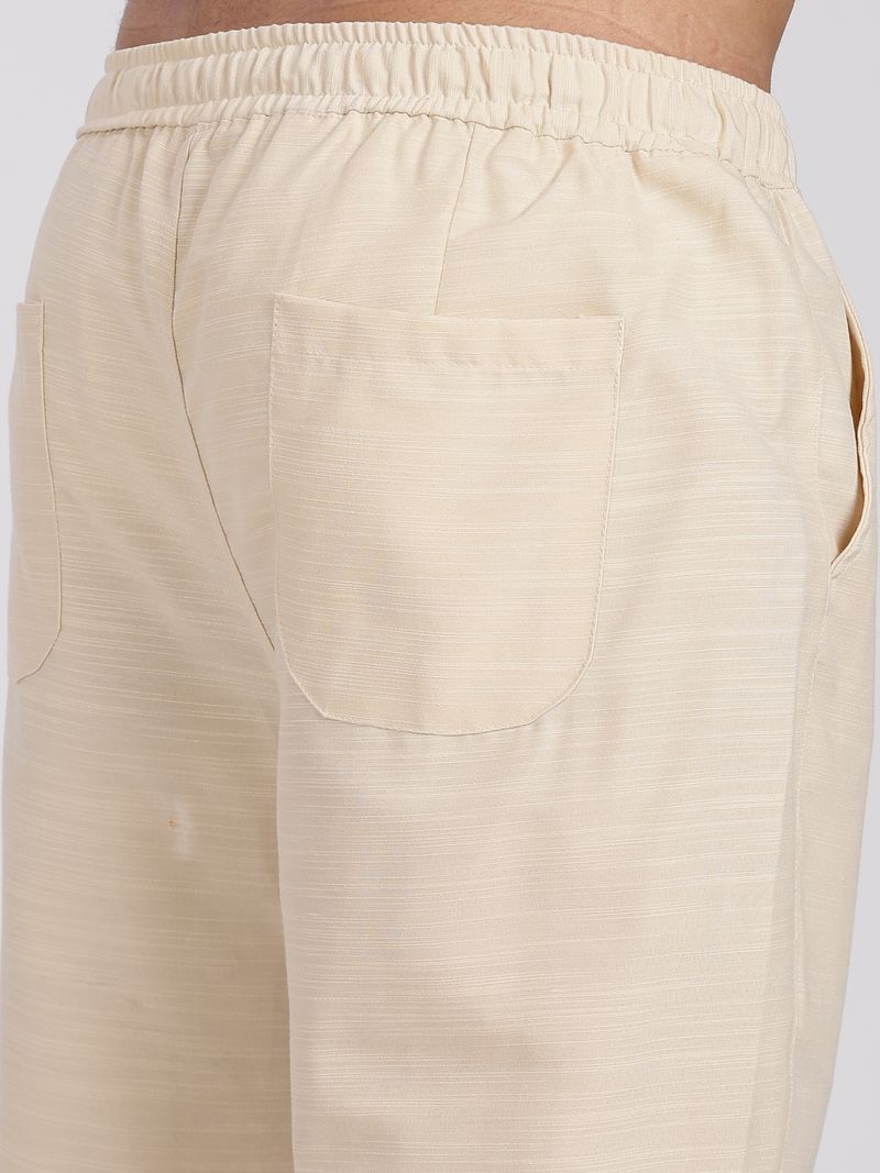 Lyphy Men's Straight Fit Cream Trousers - Image 5