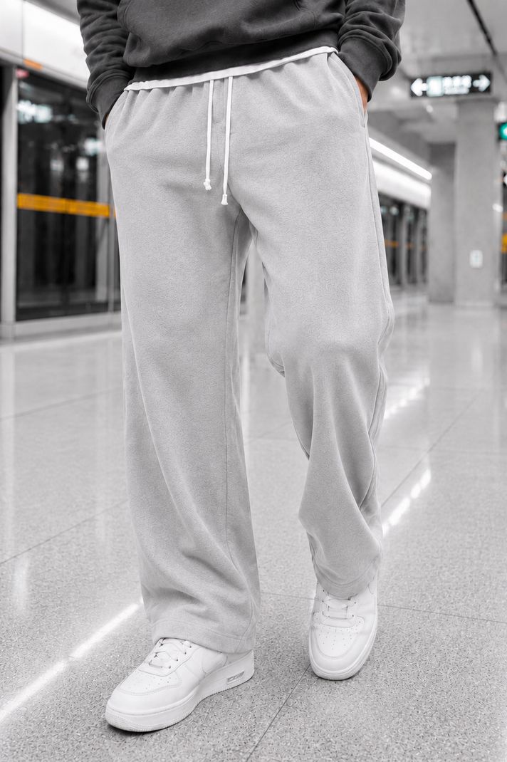 METRONAUT Men White Cotton Blend Trousers - Image 5