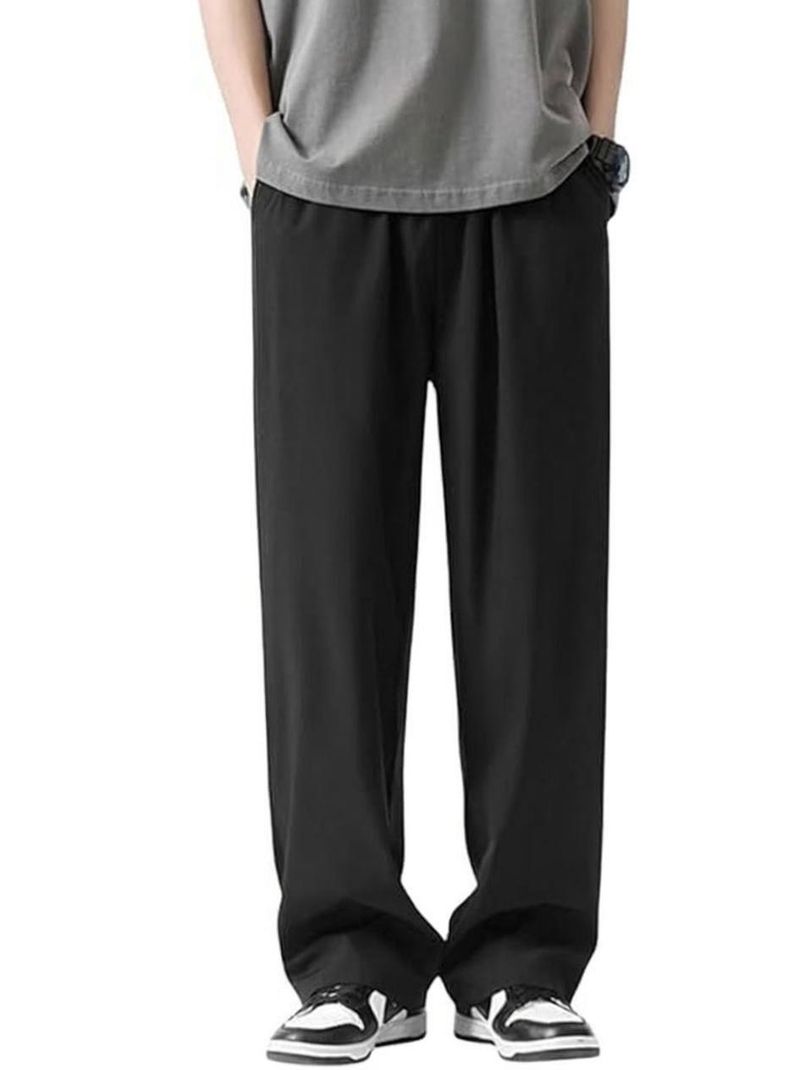 WEVOK WEAR Men Relaxed Black Cotton Blend Trousers - Image 2