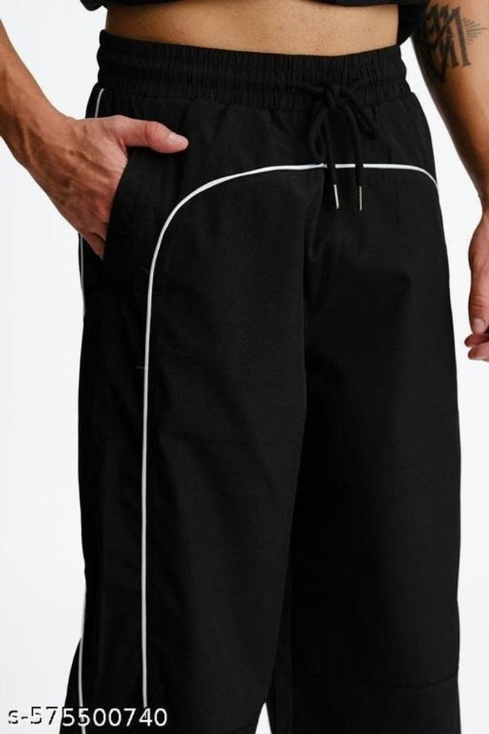 LEXREX Men Black Cotton Blend Trousers - Image 5