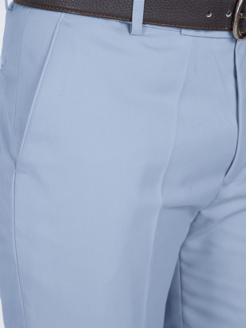 CYPHUS Men Light Blue Cotton Trousers - Image 6