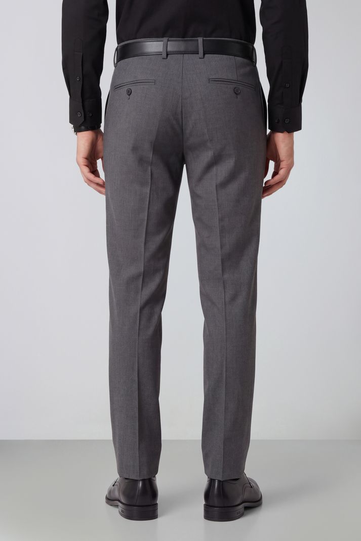 Peter England Men Slim Fit Grey Polyester Trousers - Image 4