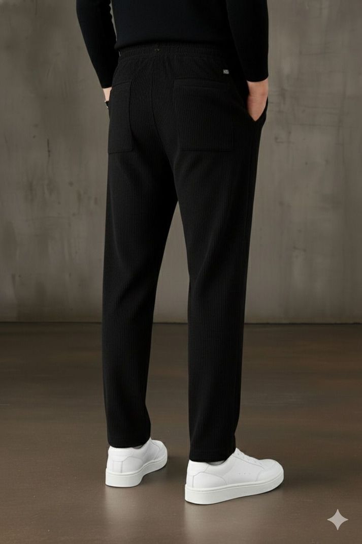 METRONAUT Straight Fit Black Polyester Trousers - Image 3
