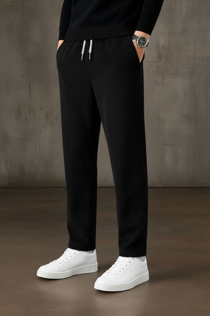 METRONAUT Straight Fit Black Polyester Trousers - Image 2