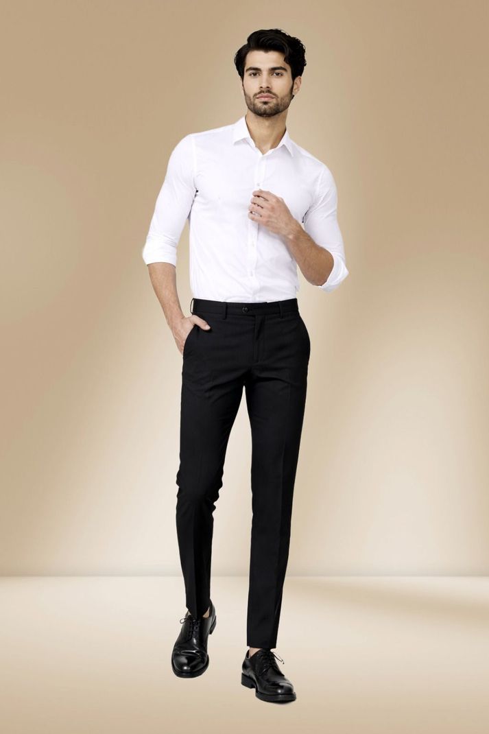 ViGit Men Black Cotton Blend Trousers - Image 5