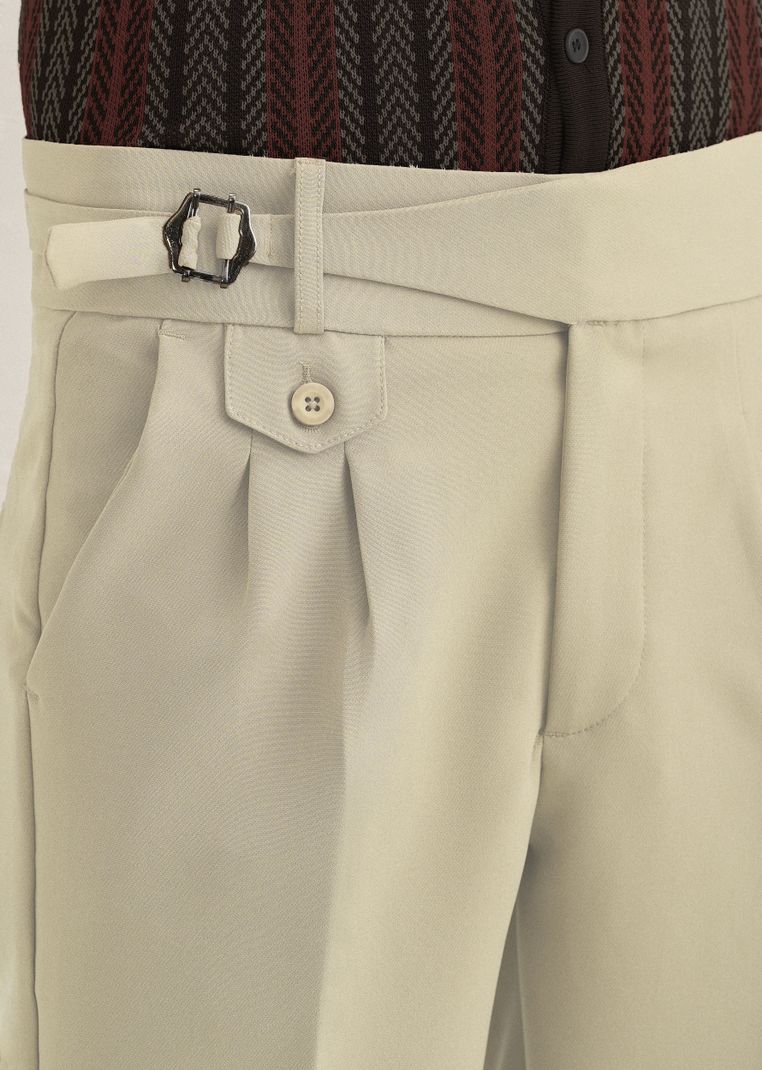 MANCREW Men Beige Lycra Blend Trousers - Image 6