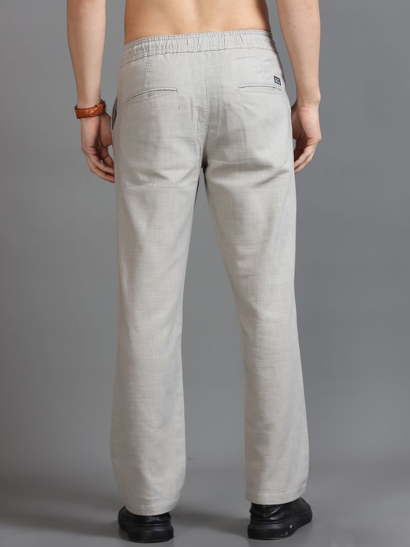 HouseOfCommon Men Silver Pure Linen Trousers - Image 3