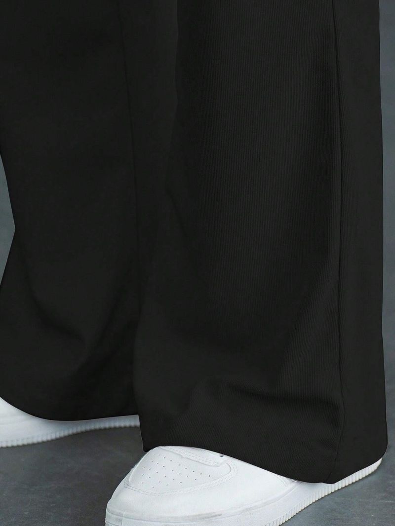 Plus91 Men Loose Fit Black Lycra Blend Trousers - Image 6