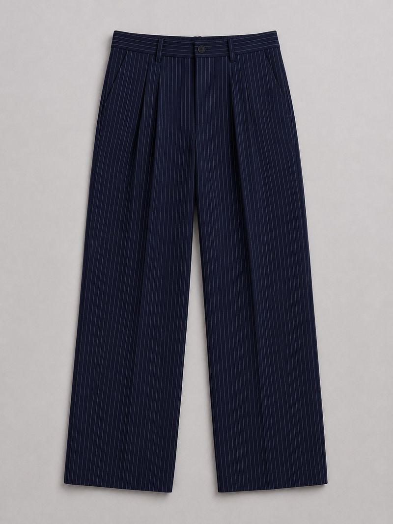 mtwn Men Relaxed Blue Cotton Blend Trousers - Image 5