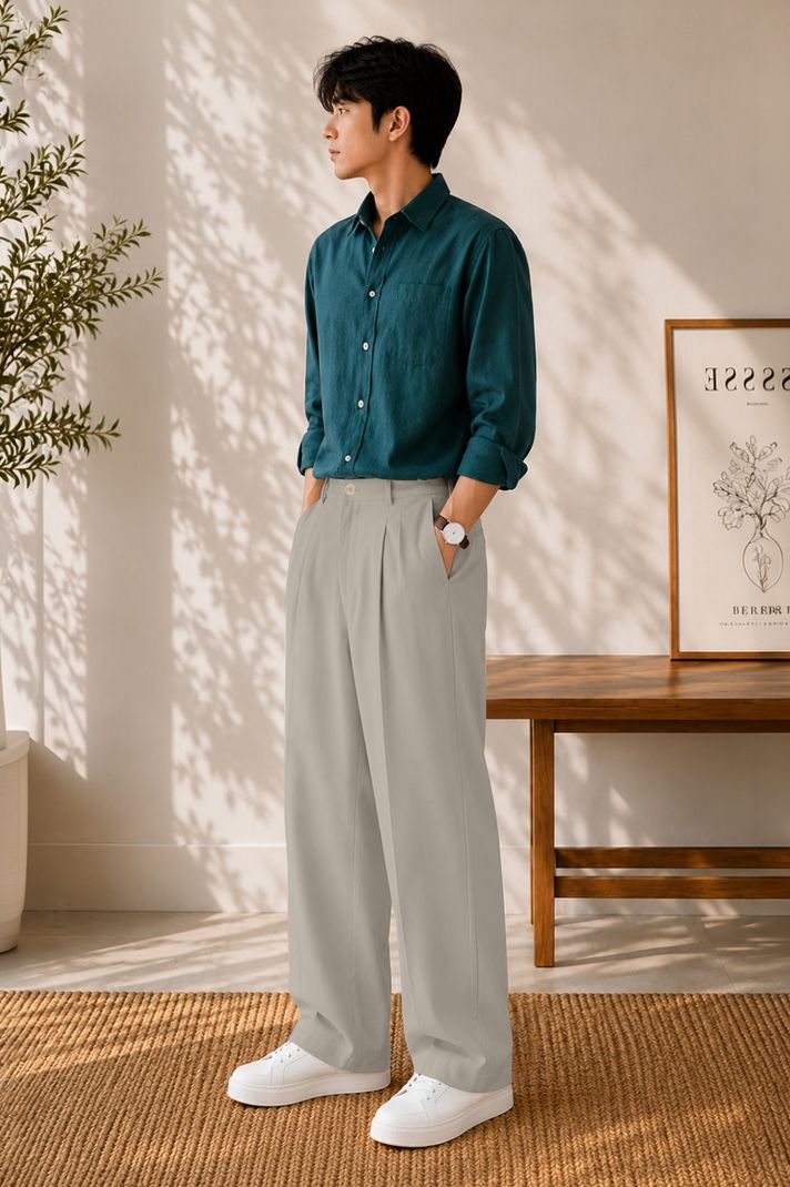 FTX Men Loose Fit Beige Trousers - Image 5