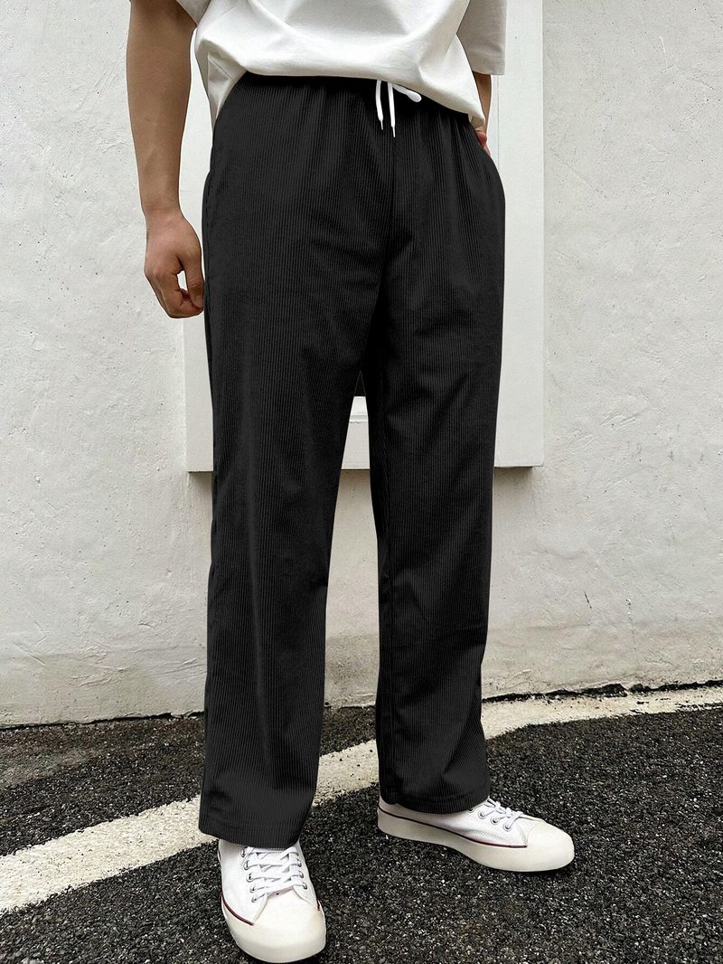 COMBRAIDED Men Black Corduroy Trousers - Image 6