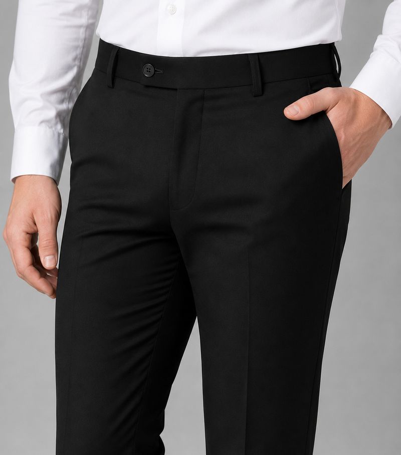 METRONAUT Men Black Cotton Blend Trousers - Image 6
