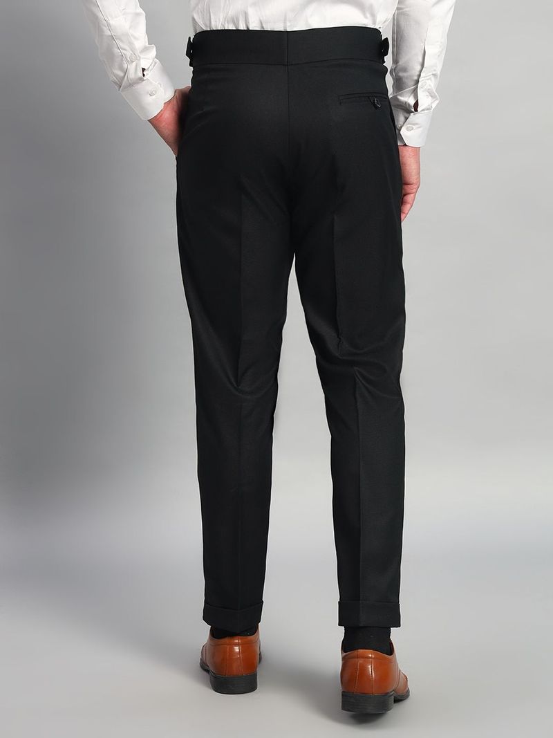 FASHIONEMPIRE Men Black Lycra Blend Trousers - Image 6