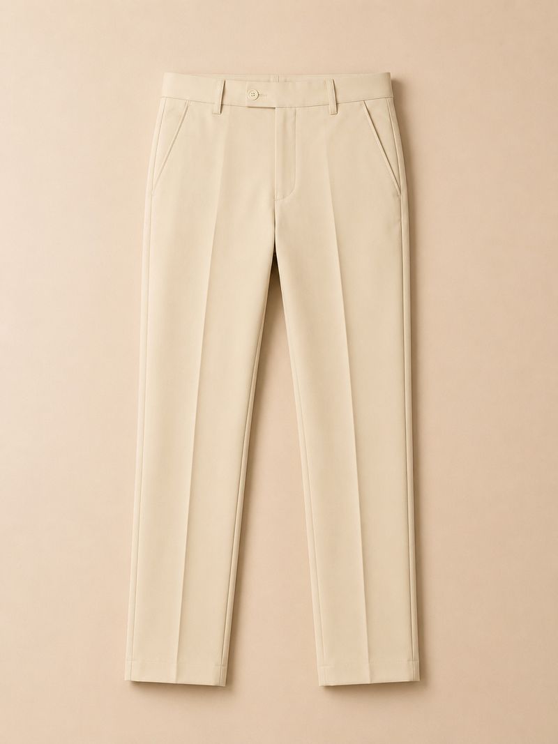 GANPATISULZ Men Slim Fit Beige Trousers - Image 2