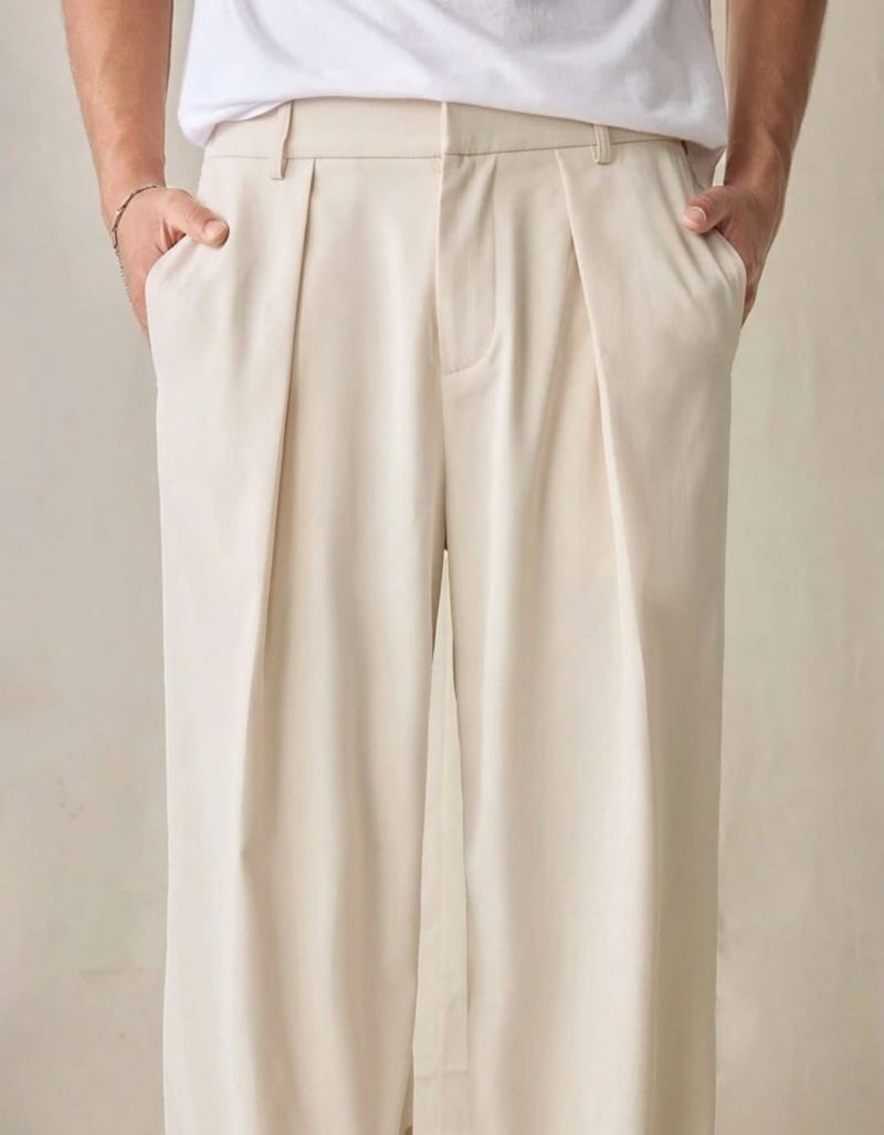 Broadstar Men Beige Polyester Trousers - Image 5