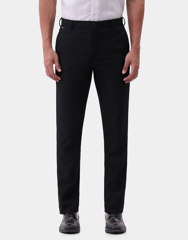 Blackberrys Men Slim Fit Black Polyester Trousers - Image 2