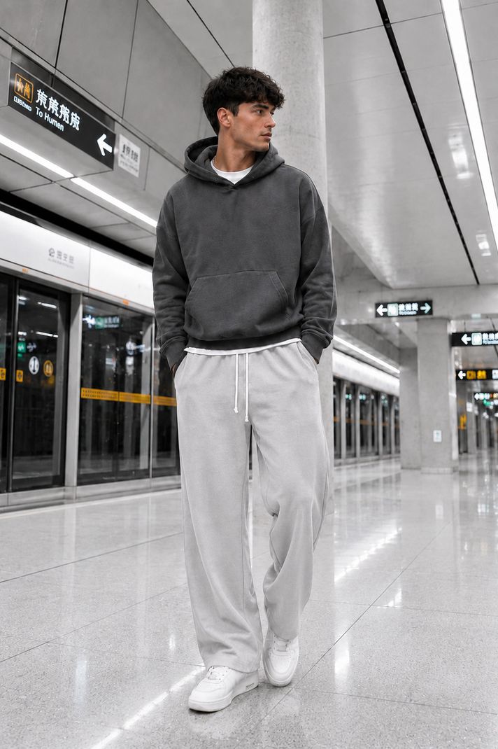 METRONAUT Men White Cotton Blend Trousers - Image 8
