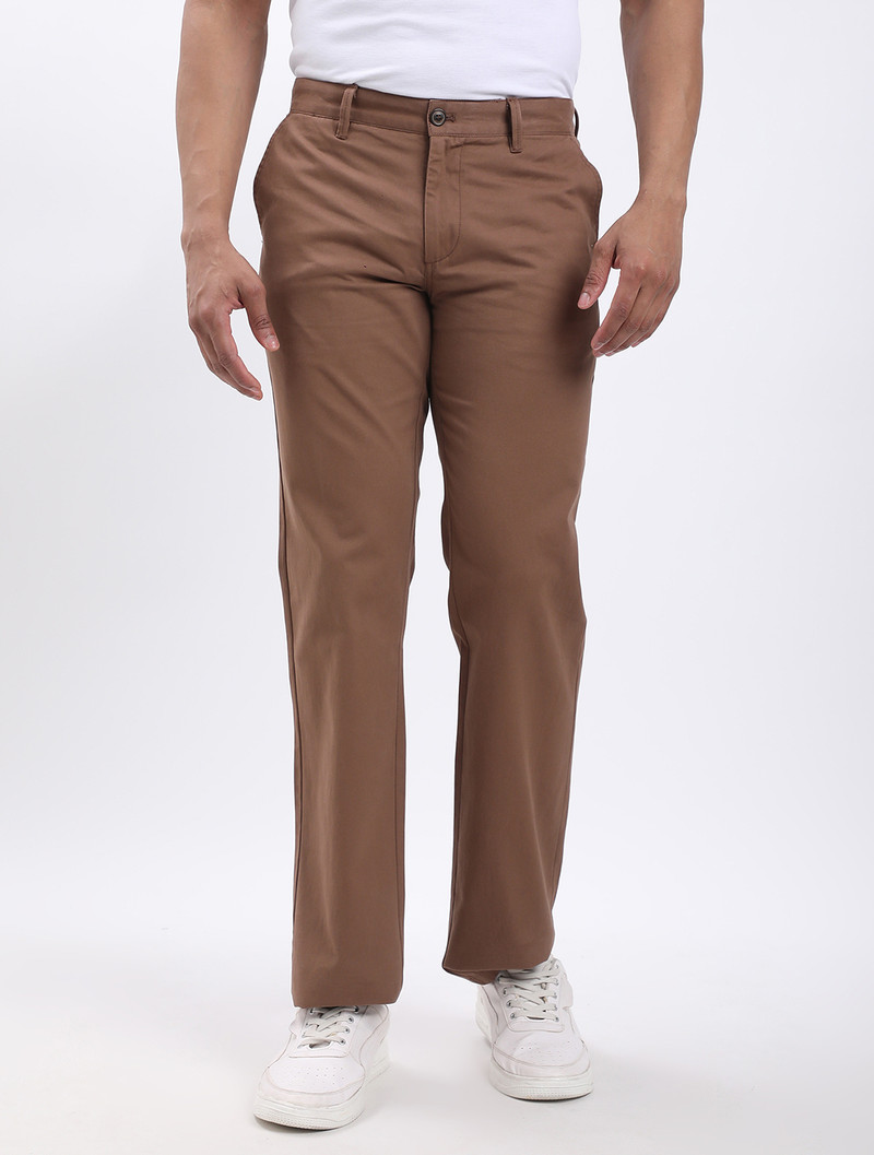 indian terrain men regular fit dark blue pure cotton trousers
