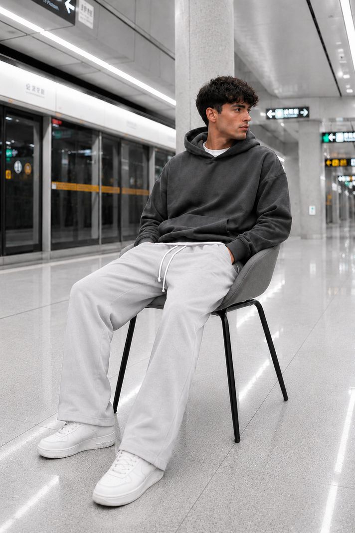 METRONAUT Men White Cotton Blend Trousers - Image 7