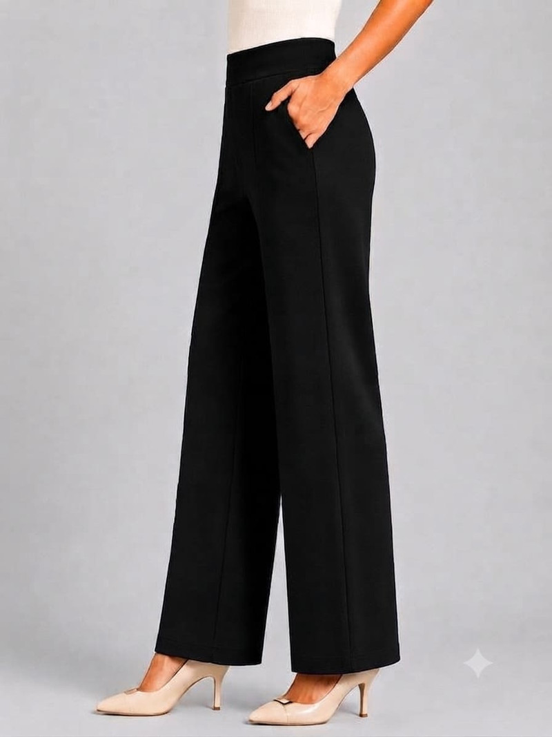 CLOWALL Women Regular Fit Black Viscose Rayon Trousers at ₹113 (89% Off) – Flipkart