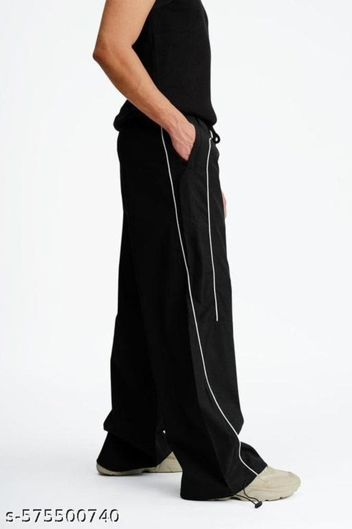 LEXREX Men Black Cotton Blend Trousers - Image 4