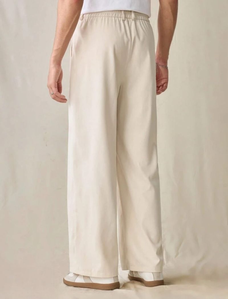 Broadstar Men Beige Polyester Trousers - Image 4