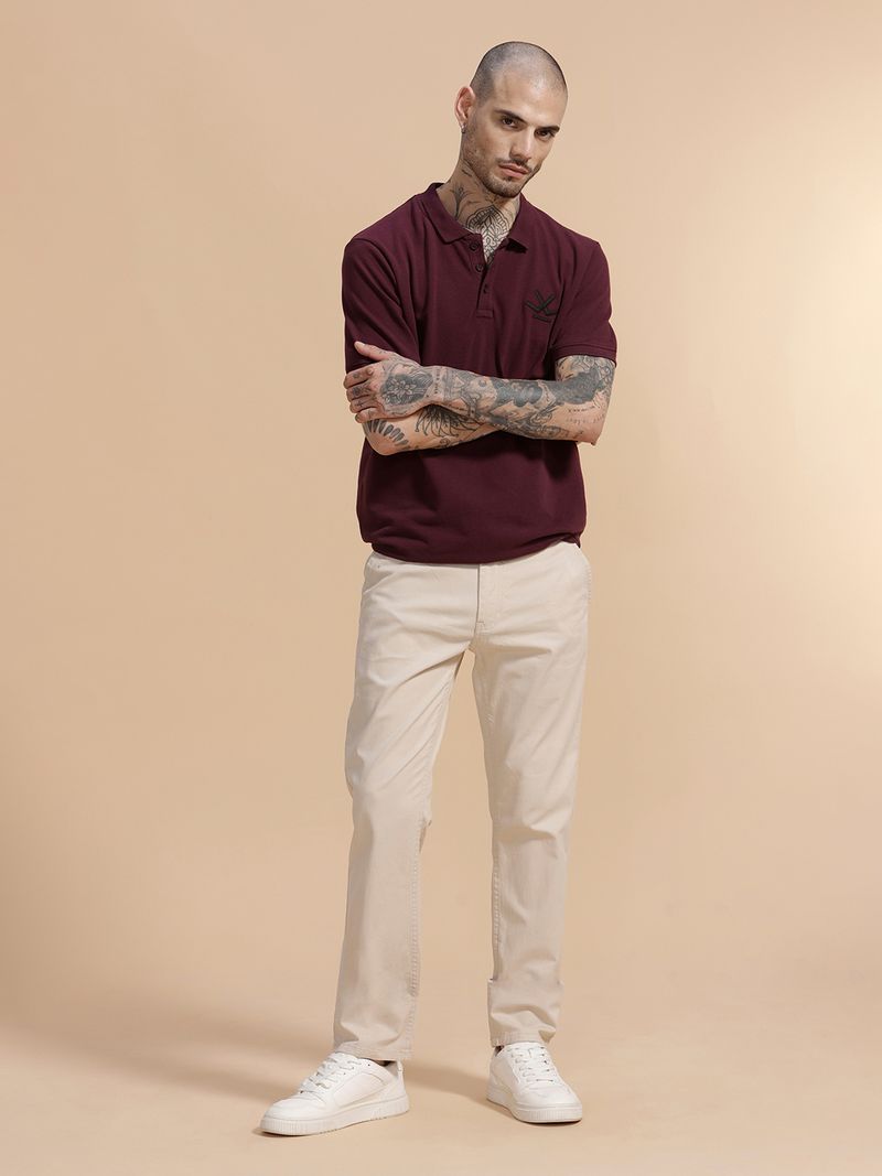 WROGN Men Slim Fit Beige Trousers - Image 4
