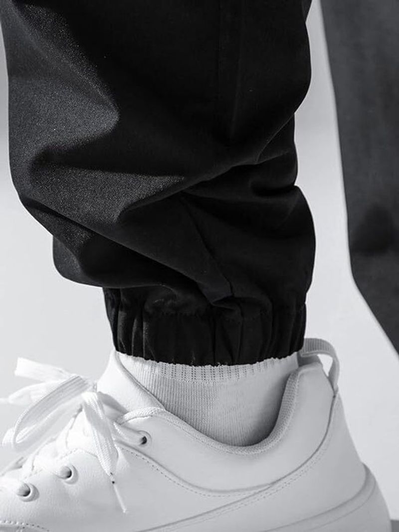 DISCODFASHINZ Men Solid Black Track Pants - Image 8