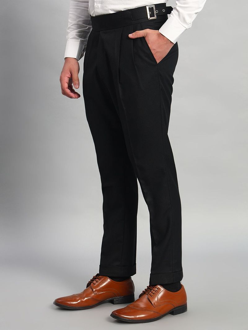 FASHIONEMPIRE Men Black Lycra Blend Trousers - Image 4
