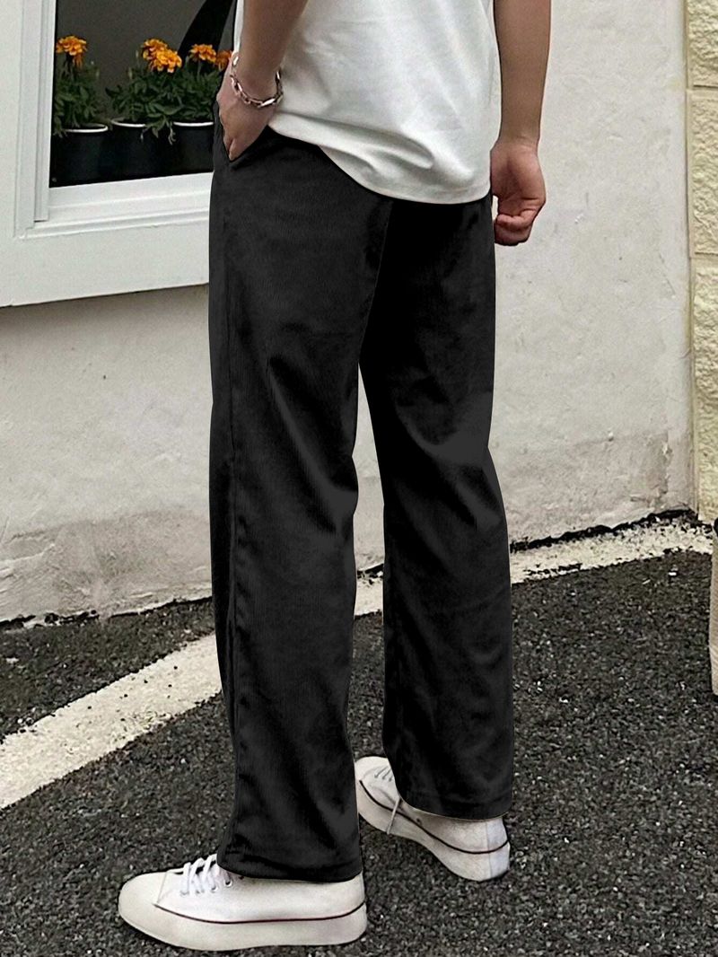 COMBRAIDED Men Black Corduroy Trousers - Image 5