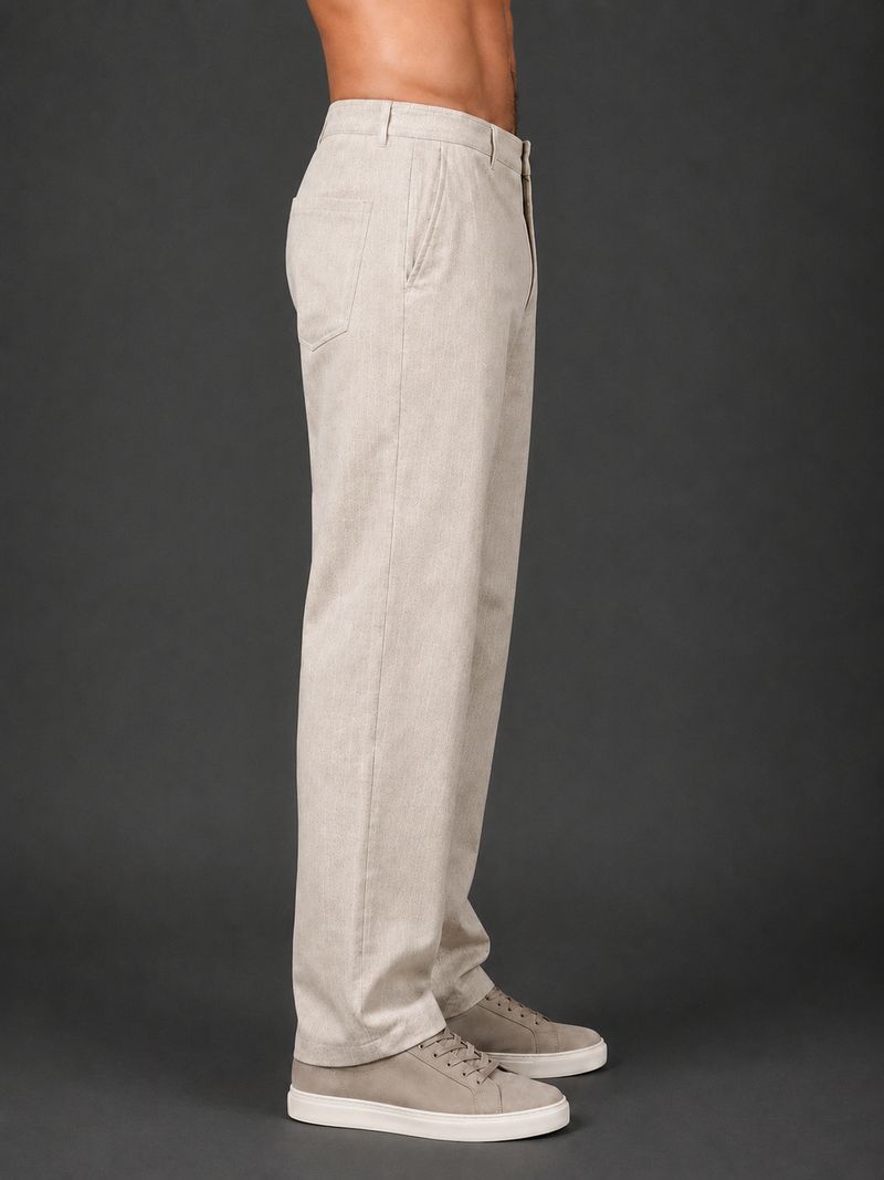 Roadster Men Beige Linen Blend Trousers - Image 4
