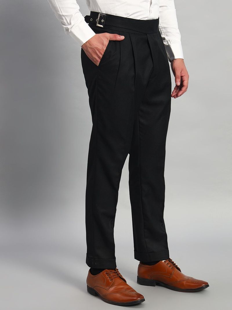 FASHIONEMPIRE Men Black Lycra Blend Trousers - Image 5