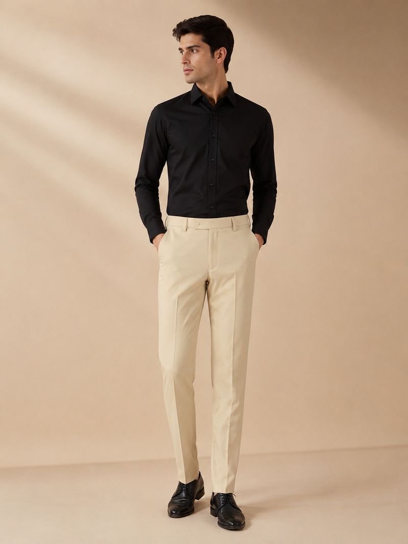 GANPATISULZ Men Slim Fit Beige Trousers - Image 5