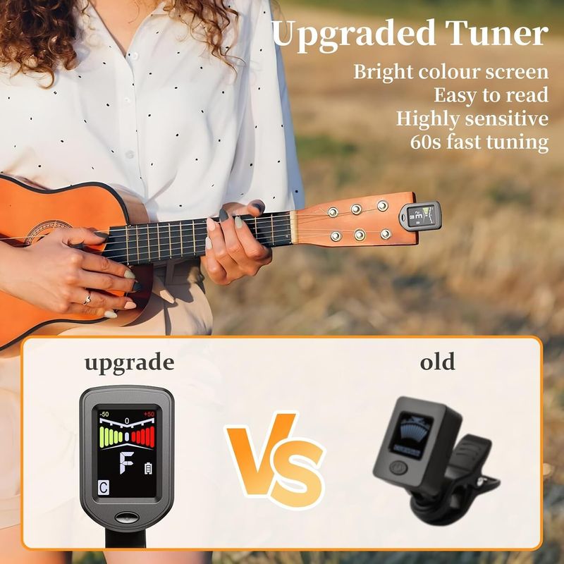 BLUEBERRY Rechargeable 360° Rotatable Digital Tuner Black - Image 6