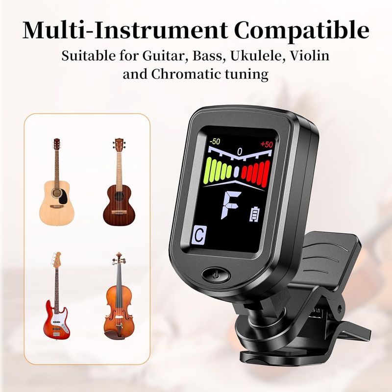 BLUEBERRY Rechargeable 360° Rotatable Digital Tuner Black - Image 4