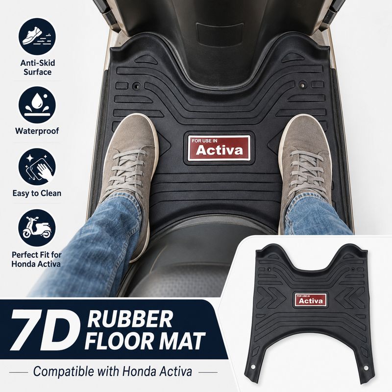 TA 7D Anti-Skid Rubber Foot Mat for Honda Activa 6G - Image 3