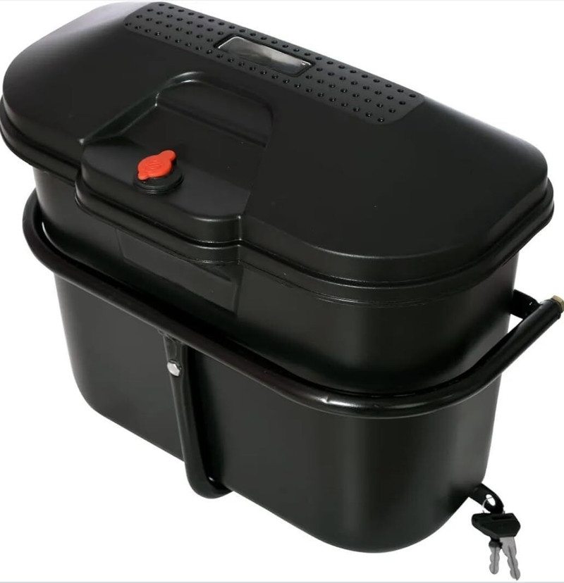 MIKSHU Bike Luggage 100cc Super Box With Universal Fitment Clamp (Matt Black) Luggage Box Black Plastic Motorbike Saddlebag 15 L