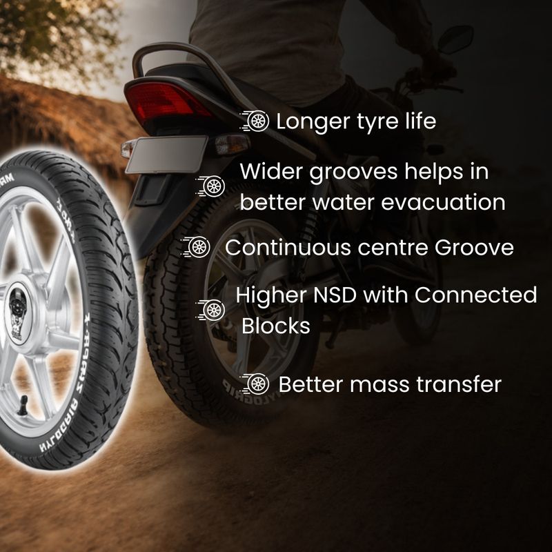 MRF 90/100-10 53J Nylogrip Zapper 90/100r10 Front & Rear Two Wheeler Tyre (Street, Dual Sport, Tube Less) - Image 5