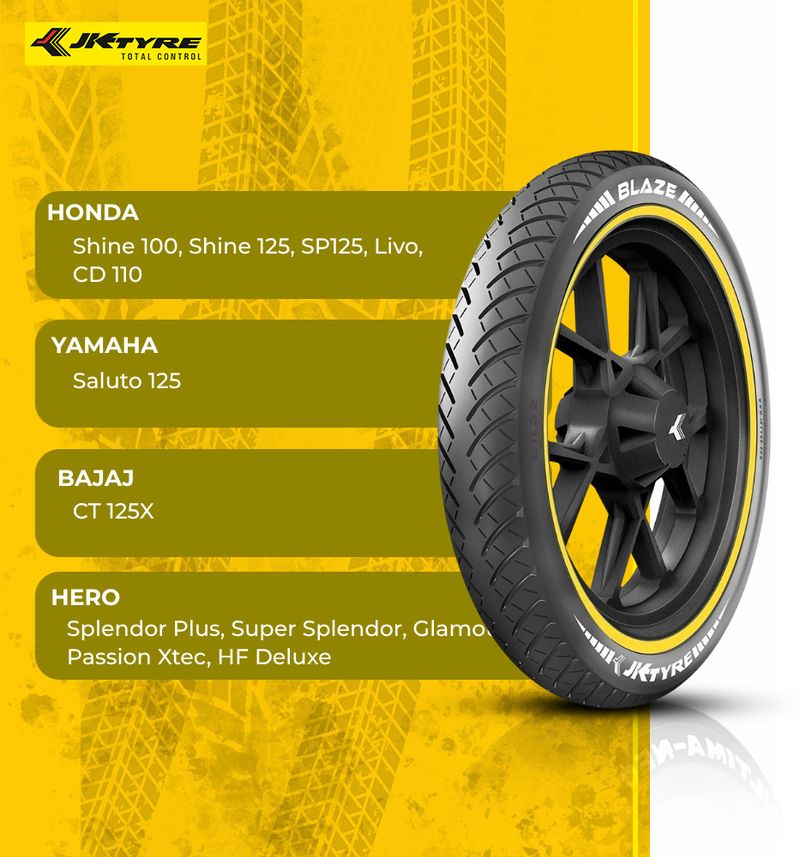 JK TYRE BLAZE BR34 80/100*18 Rear Tyre - Image 6
