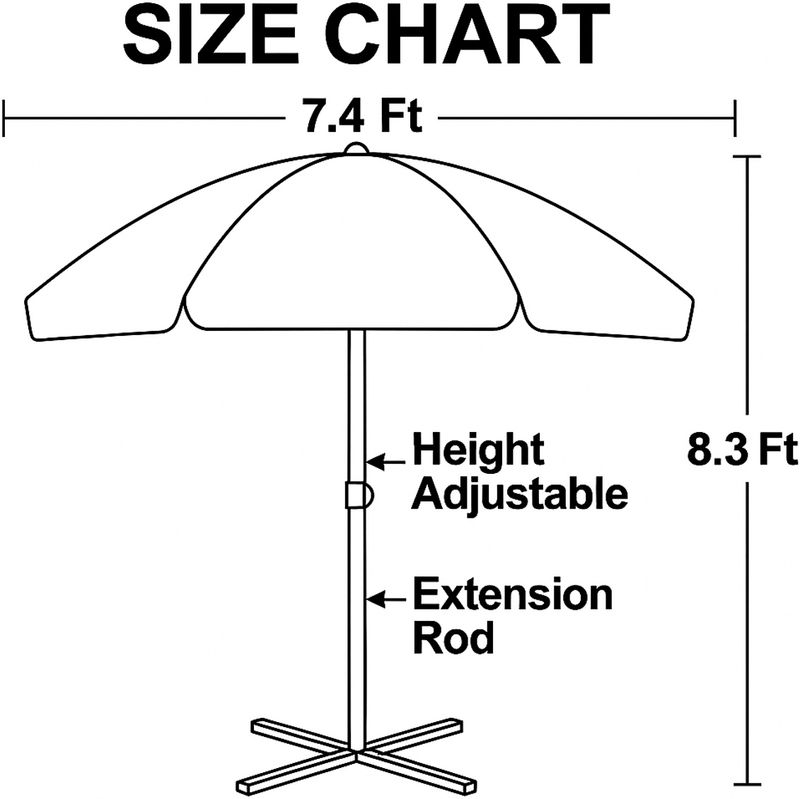 GREEN BIRD 8ft Green Garden Umbrella with Stand - Image 6
