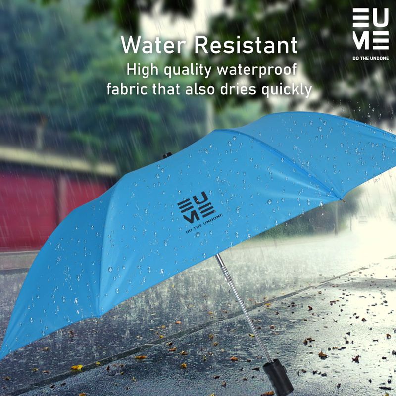 EUME Leatrix 21 Inch 2 Fold Auto-Open Umbrella (Blue, Black) - Image 5