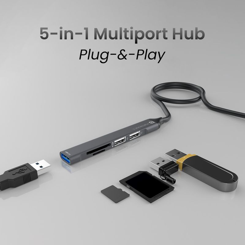 Portronics Mport 31 Plus 5-in-1 USB Hub - Image 3