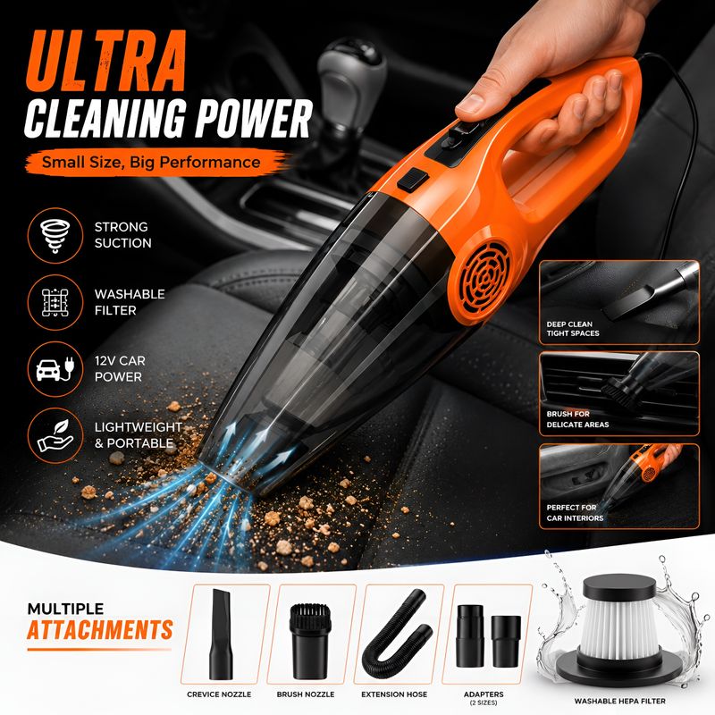 ORNOTA Powerful Turbo Max Portable Vacuum - Image 4