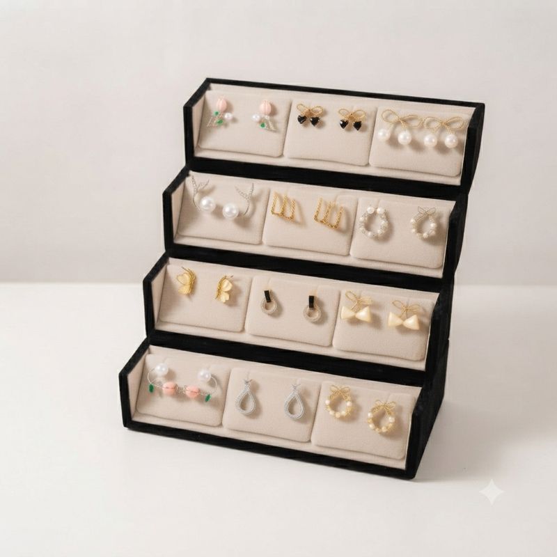 shraddhas fassion Earring Box Vanity Box (Black) - Image 3