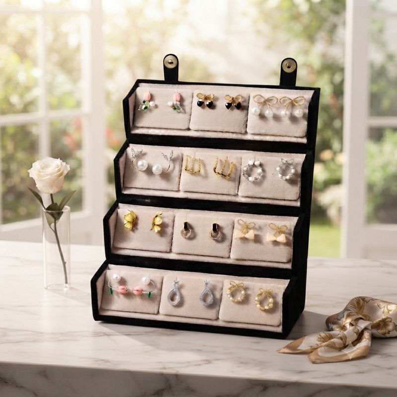 shraddhas fassion Earring Box Vanity Box (Black) - Image 2