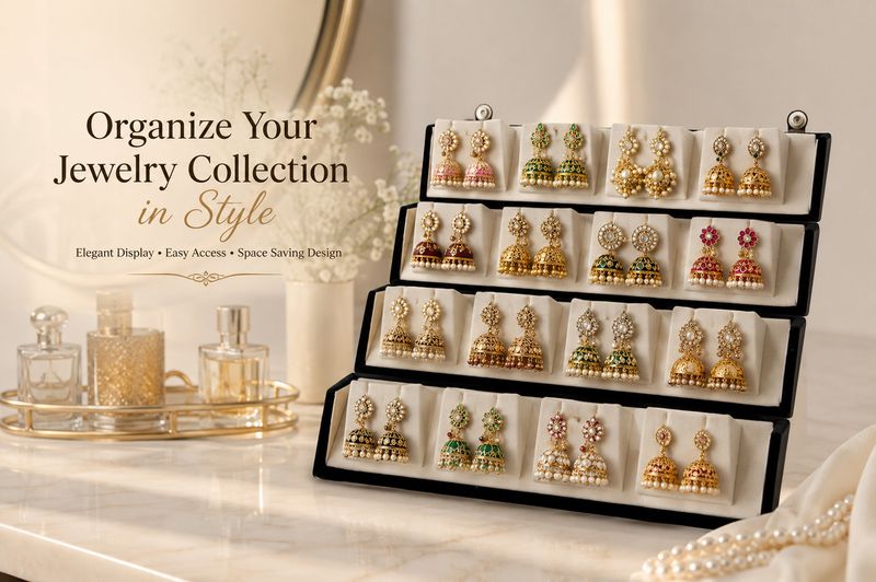 Aurav 16 Pairs Oxidized Silver Jhumka Earrings Set with Velvet Box - Image 6